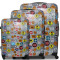 Set di 3 Trolley Valigie Rigide in POLICARBONATO CON 8 RUOTE 