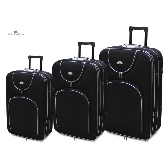 Set 3 Valigie in Tela con 2 RUOTE Mod.:801 Set Di Valigie Set 3 Valigie in Tela con 2 RUOTE Mod.:801 Set Di Valigie