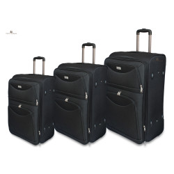 Set 3 Valigie Espandibile In Poliestere con 2 Ruote