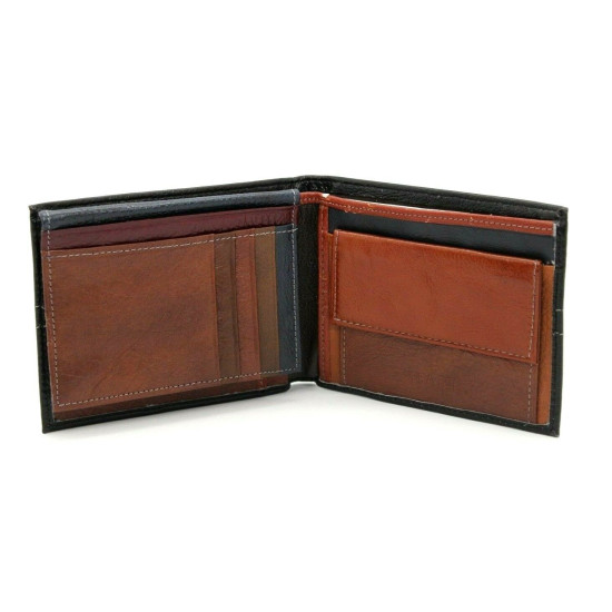 Portafoglio uomo in vera pelle con portamonete porta carte e ribaltina Mod.: L-3 Portafogli uomo Portafoglio uomo in vera pelle con portamonete porta carte e ribaltina Mod.: L-3 Portafogli uomo