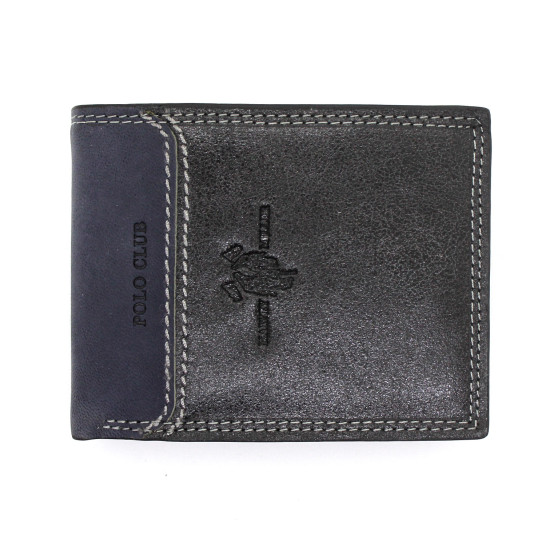 Portafoglio Slim Uomo POLO CLUB in Vera Pelle Con Porta Banconote e Porta Carte Portafogli uomo
