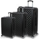 Set 3 Trolley Tris ORMI Rigido in ABS con Bagaglio a Mano 8 RUOTE Set Di Valigie