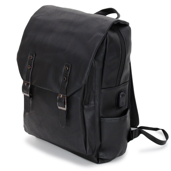 Zaino uomo grande imbottito in ecopelle con tasca Pc uscita USB Zaini
