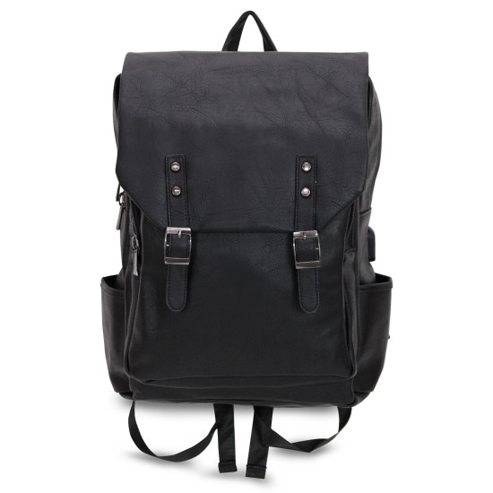 Zaino uomo grande imbottito in ecopelle con tasca Pc uscita USB Zaini