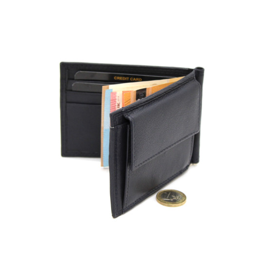 Portafoglio Uomo In Pelle Sottile Con Blocco RFID - LUROON - Pratico E Minimalista Con Portamonete