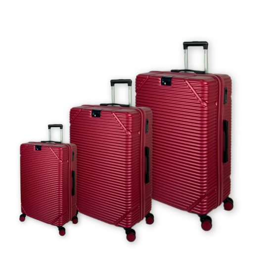 Set 3 Trolley Tris ORMI Rigido in ABS con Bagaglio a Mano 8 RUOTE Set Di Valigie