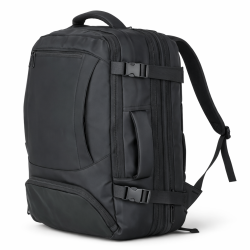 ORMI Zaino Espandibile da Viaggio 34L – Bagaglio a Mano 44x30x22 (+10 cm), Zaino Porta PC Leggero Nero (Unisex)