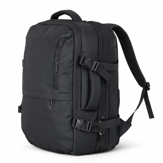 Zaino da viaggio ORMI nero 34L espandibile 44x30x22 frontale