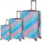 Set 3 valigie multicolore trolley Ormi rigide in ABS 4 ruote autonome 