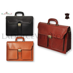 BORSA CARTELLA IN VERA PELLA PORTA DOCUMENTI VENTIQUATTRORE OFFICIO Made in Italy