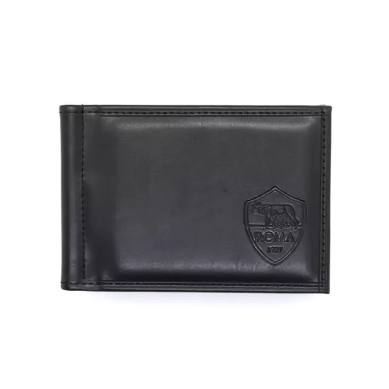 Portafoglio slim AS ROMA in vera pelle con clip ferma banconote porta carte  Portafogli uomo