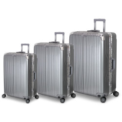 Set di valigie rigido ORMI in alluminio e ABS con lucchetto TSA PS002