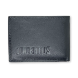 Portafoglio in Vera Pelle JUVENTUS FC con portamonete porta carte e ribaltina nero