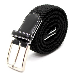 Cintura Uomo Donna Casual Elastica Stretch Intrecciata In Corda Regolabile