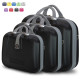 Set 3 Beauty Case Con Tracolla Rigido in ABS Ultraleggere Bagaglio a Mano 188 Set Da Viaggio