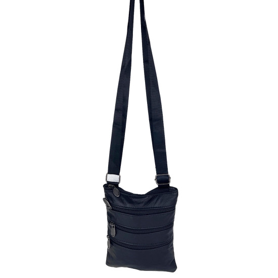 Borsello multi tasche uomo in vera pelle con tracolla regolabile 3 tasche Borselli Tracolle