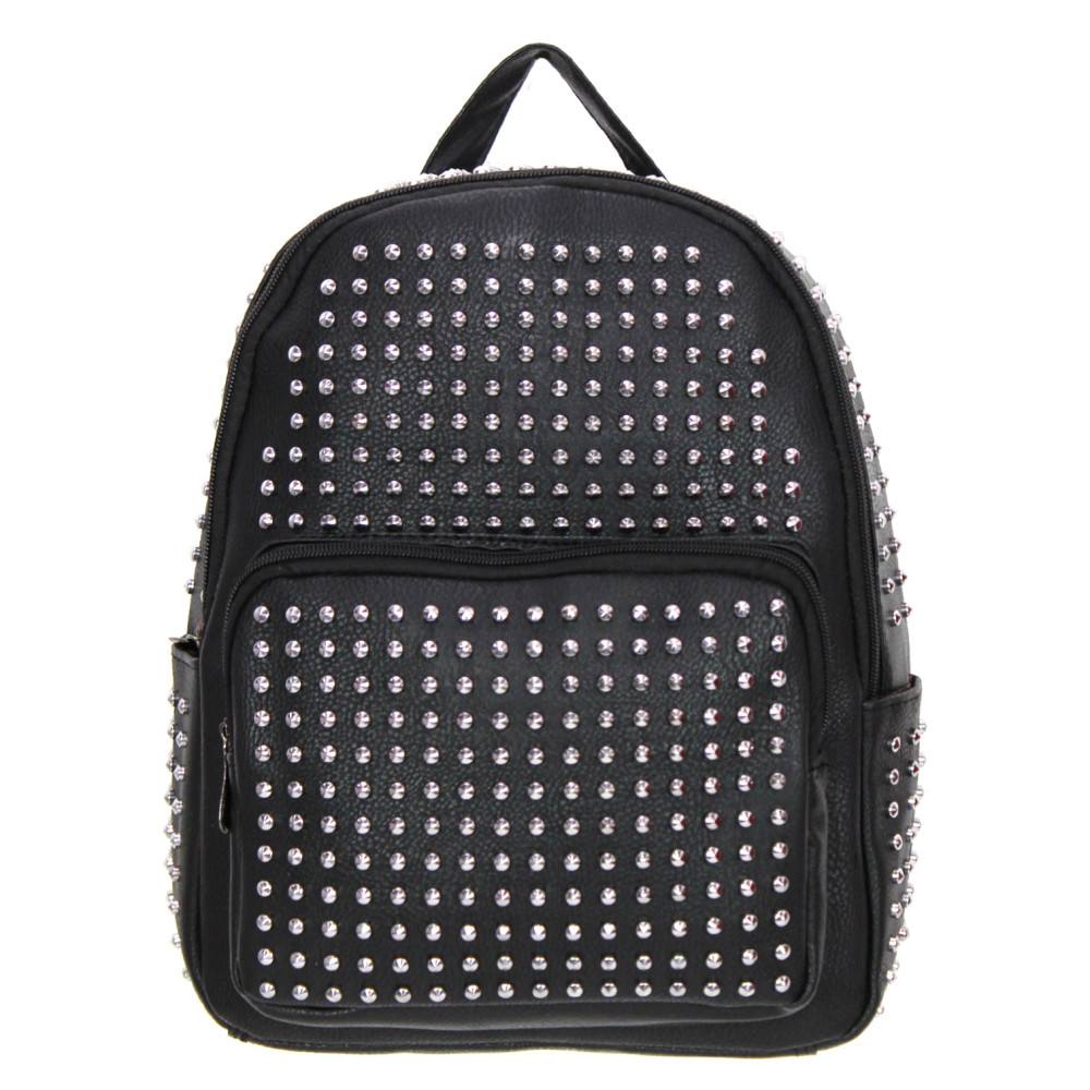 Zaino zainetto donna in ecopelle con borchie tempo libero casual