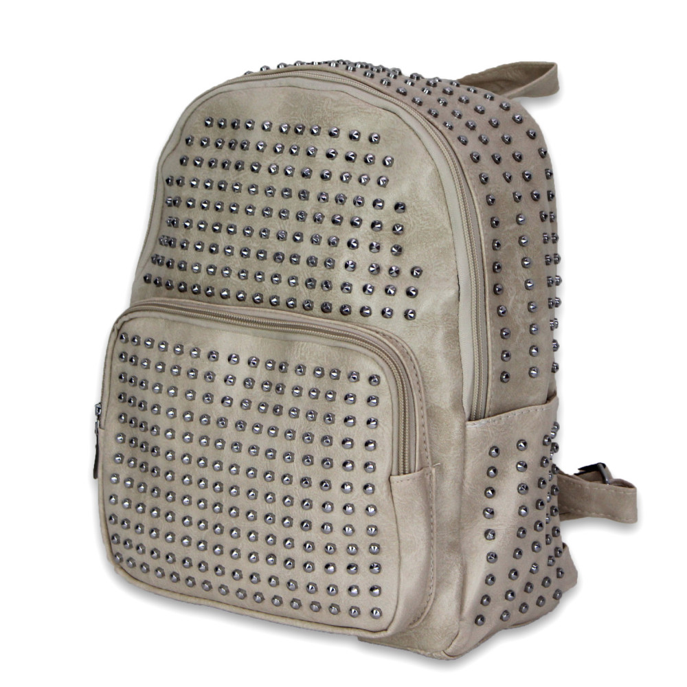 Zaino zainetto donna in ecopelle con borchie tempo libero casual