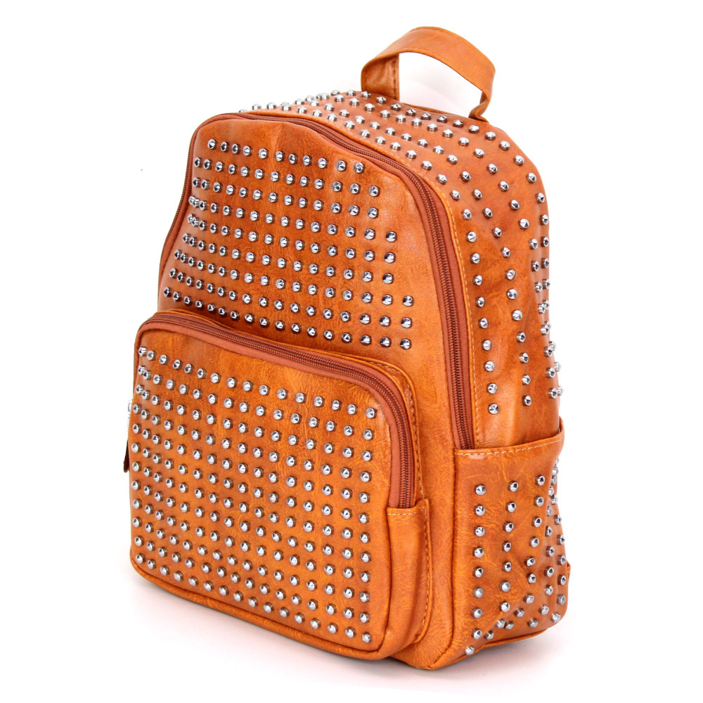 Zaino zainetto donna in ecopelle con borchie tempo libero casual