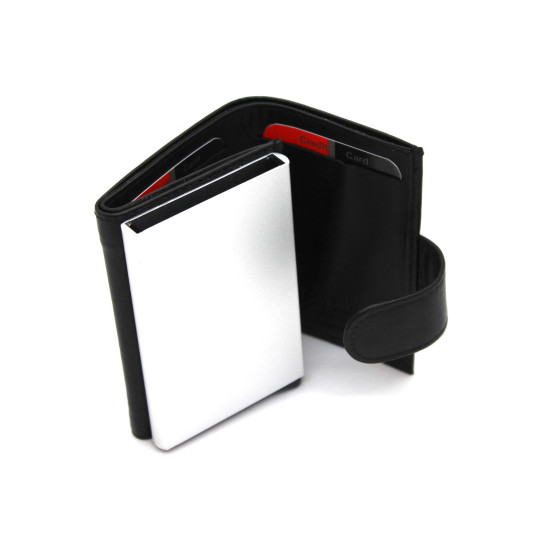 Portafoglio uomo Pierre Cardin slim verticale in pelle porta carte alluminio RFID  Portafogli uomo