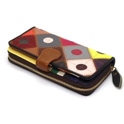 Portafoglio grande da donna in vera pelle design raffinato 