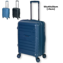 Valigia Trolley ORMI Espandibile Bagaglio a Mano 55x40x20 Rigido In ABS 8 Ruote 