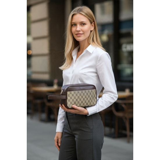 Pochette Grande Coveri Borsello con Cinturino da Uomo Borsa a Mano da Polso in Ecopelle