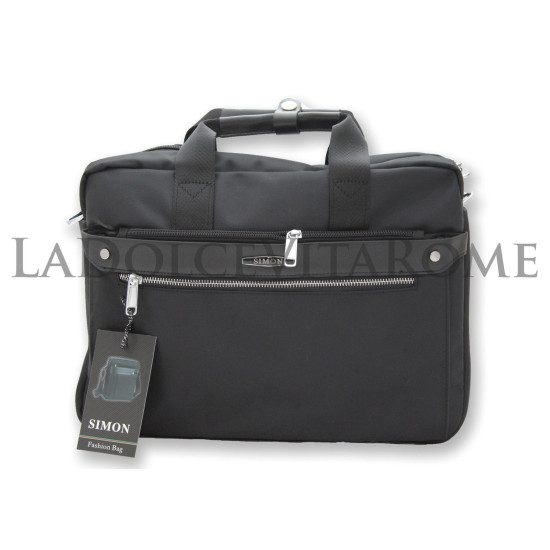 Borsa Portadocumenti B4 In Oxford Impermeabile, Valigetta 24 Ore Per Laptop 13'', Organizzatore Da Viaggio Uomo Donna, Nero