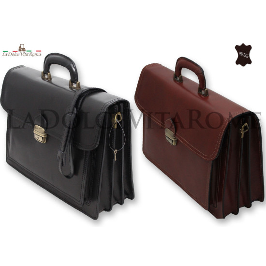 BORSA CARTELLA PORTADOCUMENTI VENTIQUATTRORE OFFICIO Vera Pelle Made in  Italy