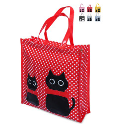 Shopper Borsa Donna In Plastica Busta Spesa Casual Universale Gattini