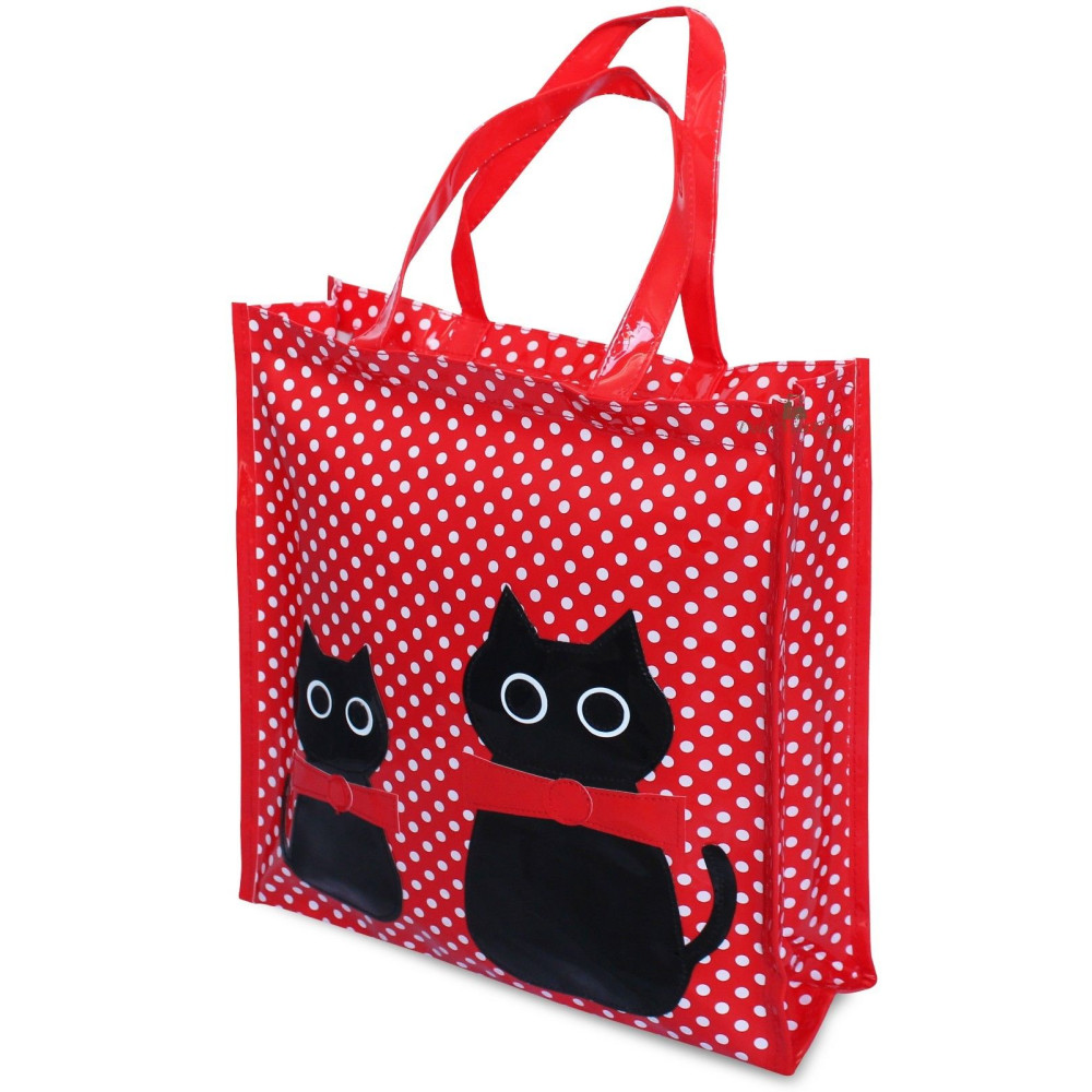 Borsa Shopper In Nylon Riutilizzabile - Fantasia Gattini, Ideale Per La Spesa E Regali - Foto 5